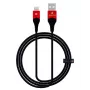Evelatus Apple Lightning Datenkabel MFI09 Aluminiumgehäuse + Geflecht Schwarz Rot