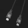 Evelatus Coiled USB-C auf USB-C Kabel 1,2 m 60 W PD geflochten Schwarz