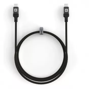 Evelatus Coiled USB-C auf USB-C Kabel 1,2 m 60 W PD geflochten Schwarz