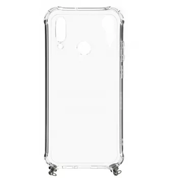 Evelatus Huawei P30 Lite Transparente Silikonhülle mit TPU-Halsband Space Gray
