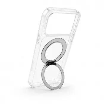 Evelatus Hybrid Case mit MagSafe und 360° Metall-Ständer für iPhone 17 Pro Max, Transparent