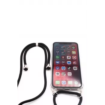 Evelatus Samsung A30s Case with Rope Black Transparent