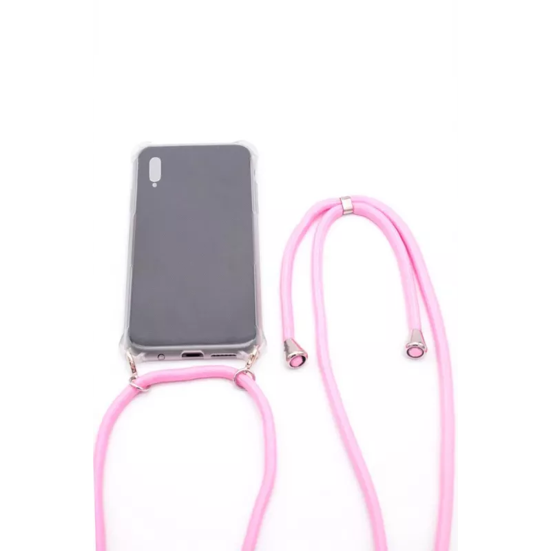 Evelatus Samsung A40 Hülle mit Band Pink Transparent