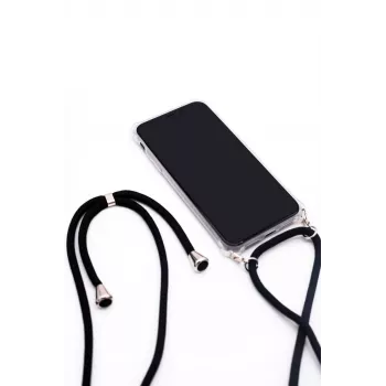 Evelatus Samsung A50s Hülle mit Band Schwarz Transparent