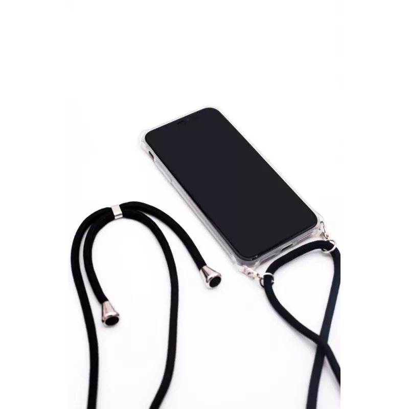 Evelatus Samsung A50s Hülle mit Band Schwarz Transparent
