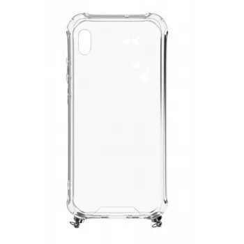 EVELATUS Samsung Galaxy A10 Silikon Transparent mit Halsband TPU Band Space Gray
