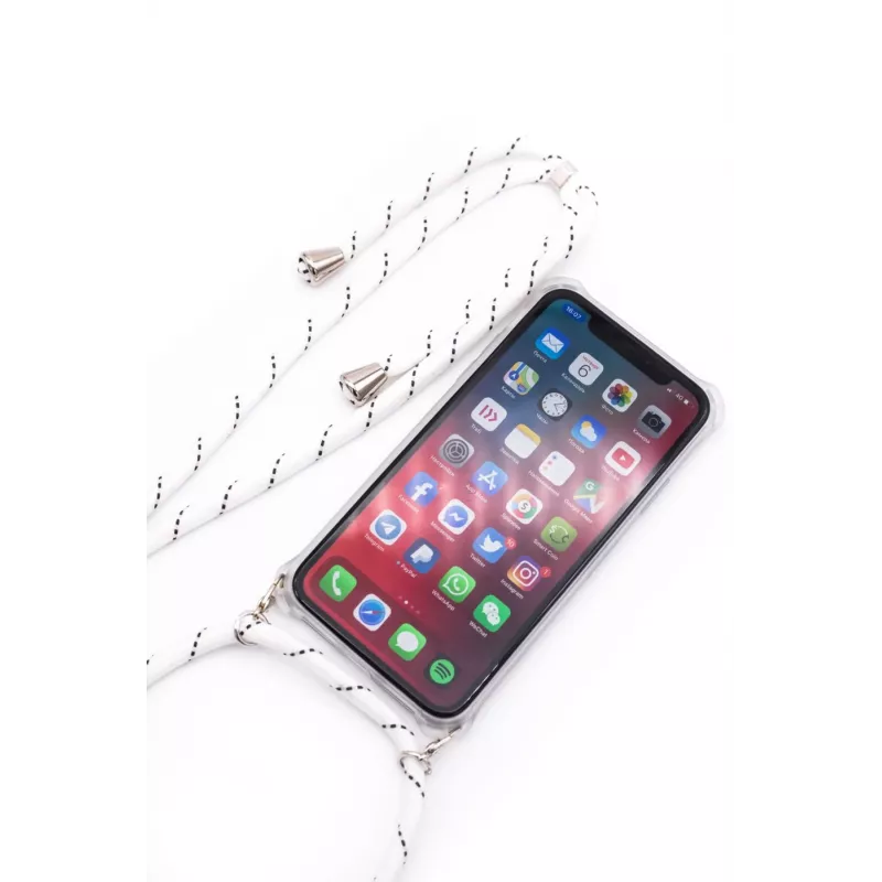 Evelatus Samsung Galaxy A10s Case with Rope White Stripes Transparent