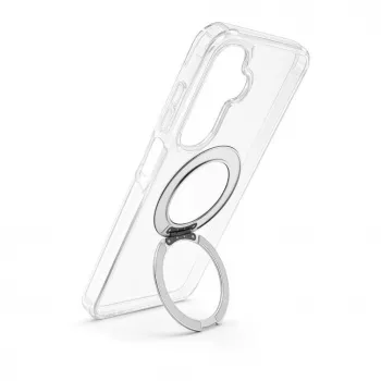 Evelatus Samsung Galaxy A17 4G / A17 5G Hybrid-Hülle mit MagSafe PC+TPU 360 Metallständer Transparent