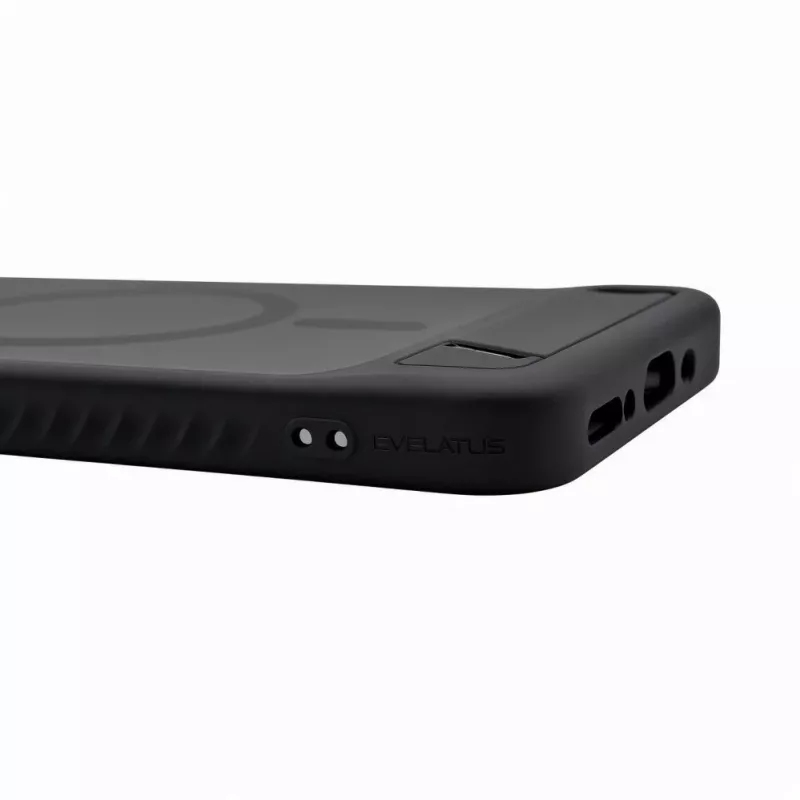 Evelatus Samsung Galaxy A17 4G / A17 5G Gummiertes MagSafe Case mit Standfuß Schwarz