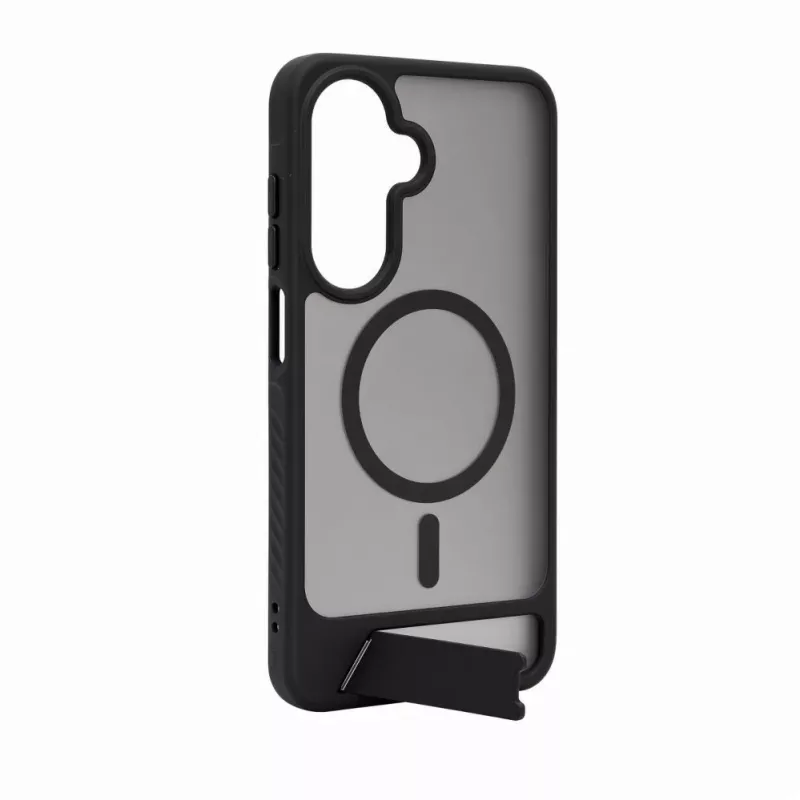 Evelatus Samsung Galaxy A17 4G / A17 5G Gummiertes MagSafe Case mit Standfuß Schwarz