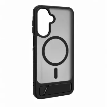 Evelatus Samsung Galaxy A17 4G / A17 5G Gummiertes MagSafe Case mit Standfuß Schwarz