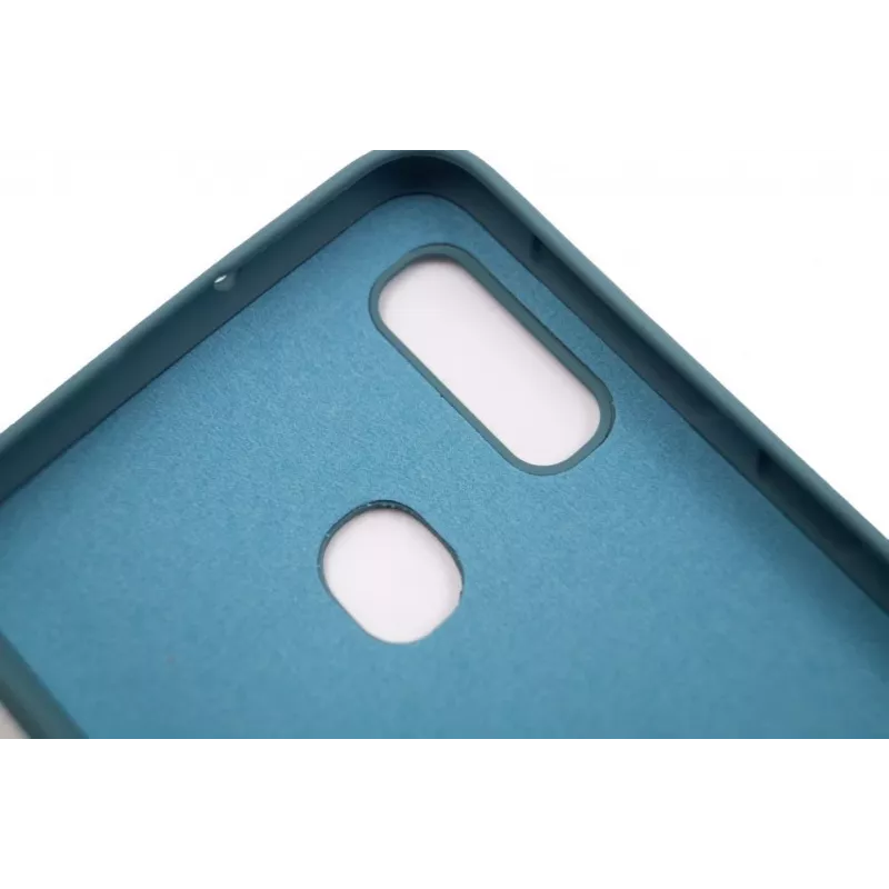 Evelatus Samsung Galaxy A20e Soft-Touch-Silikonhülle mit Trageriemen Blau