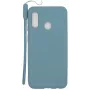 Evelatus Samsung Galaxy A20e Soft-Touch-Silikonhülle mit Trageriemen Blau