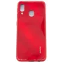 Evelatus Samsung Galaxy A20e Wasserwellen-Vollfarbelektroplattierter Panzerglas-Displayschutz Rot