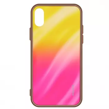 Evelatus Samsung Galaxy A20e Water Ripple Gradient Tempered Glass Case Gradient Yellow-Pink