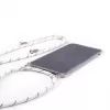 Evelatus Samsung Galaxy A50s Hülle mit Band Weiße Streifen Transparent