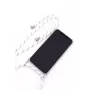 Evelatus Samsung Galaxy A50s Hülle mit Band Weiße Streifen Transparent