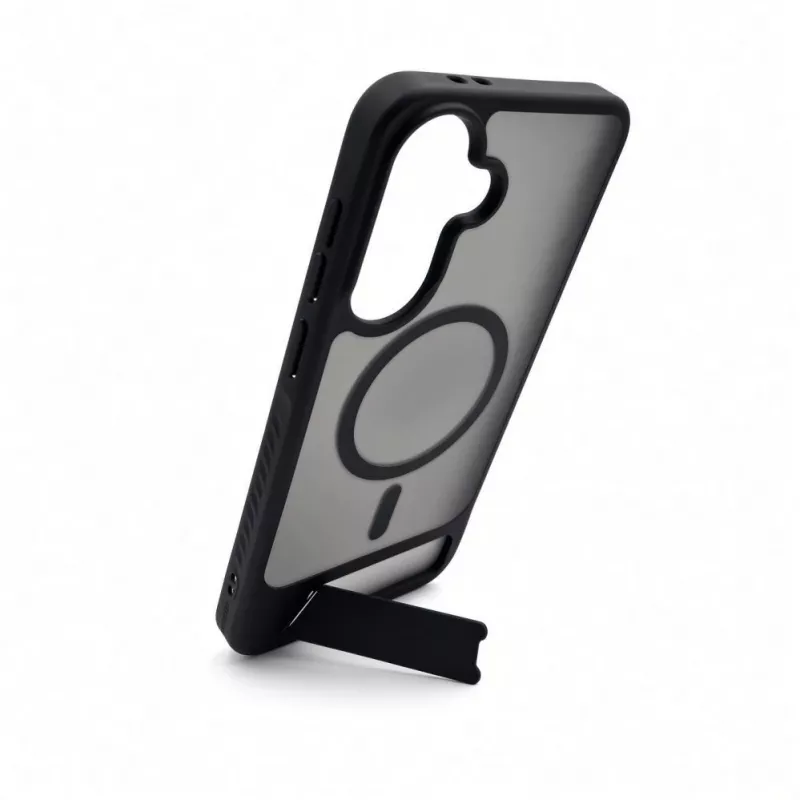 Evelatus Samsung Galaxy A57 Gummiertes MagSafe Case mit Standfuß Schwarz