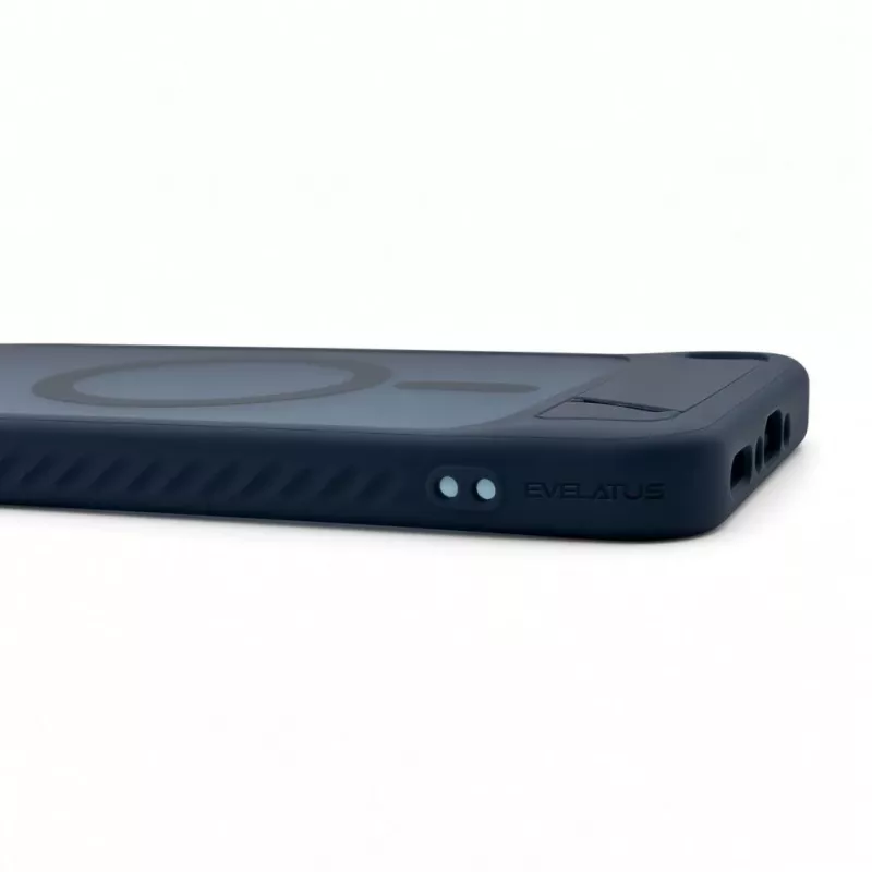 Evelatus Samsung Galaxy A57 Gummiertes MagSafe Case mit Standfuß Marineblau