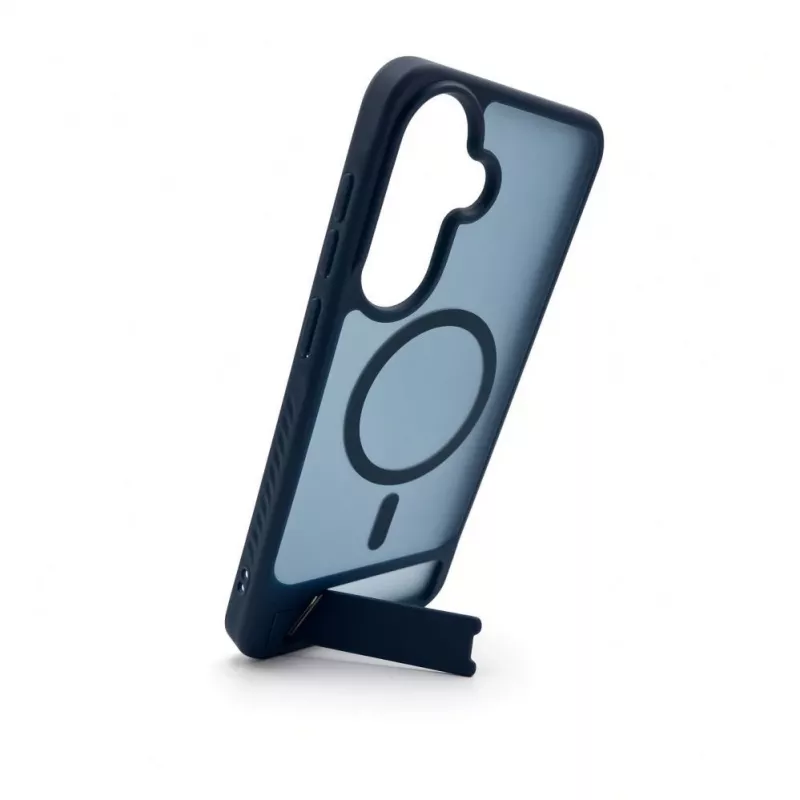 Evelatus Samsung Galaxy A57 Gummiertes MagSafe Case mit Standfuß Marineblau