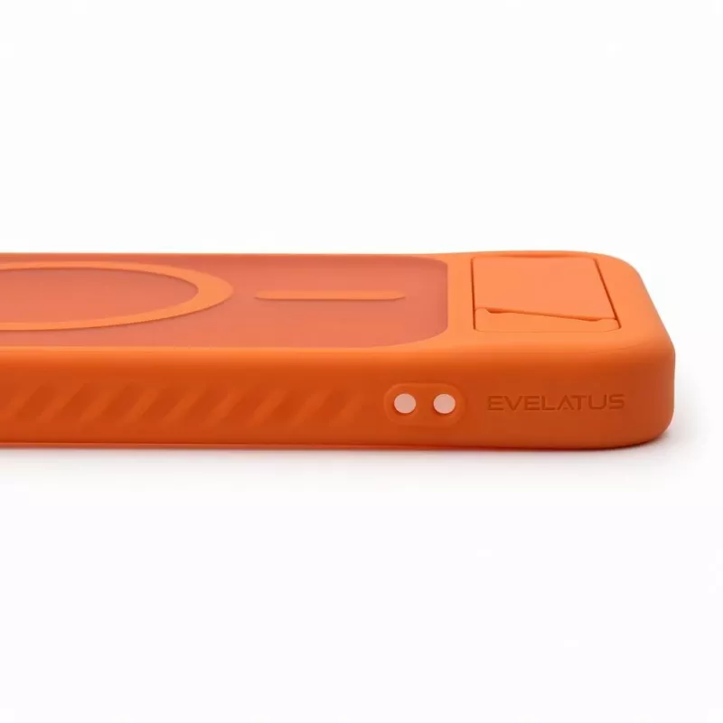 Evelatus Samsung Galaxy A57 Gummiertes MagSafe Case mit Standfuß Orange