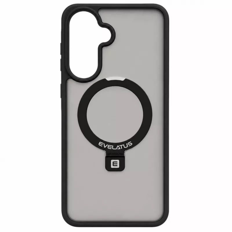Evelatus Samsung Galaxy A57 Shield Case mit MagSafe & Stand Matt Ring Schwarz
