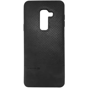 Evelatus Samsung Galaxy A6+ (2018) TPU Rückseitenabdeckung mit Metallplatte für magnetische Handyhalterung, Schwarz