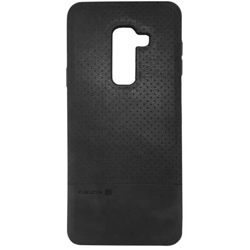 Evelatus Samsung Galaxy A6+ (2018) TPU Rückseitenabdeckung mit Metallplatte für magnetische Handyhalterung, Schwarz