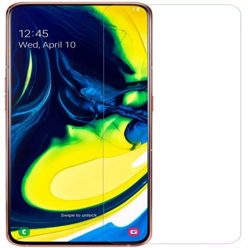 Evelatus Samsung Galaxy A80 0,33mm Flach Klar Panzerglas Displayschutzfolie mit Japan-Kleber und Antistatik-Beschichtung