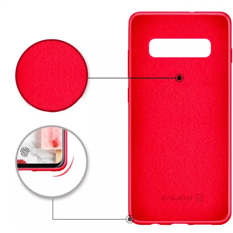 Evelatus Samsung Galaxy S10 Plus Weiche Silikonhülle Rot