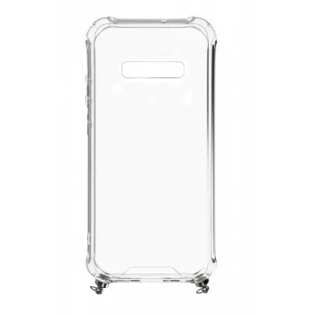 Evelatus Samsung Galaxy S10e Silikon Transparent mit Halsband TPU Band Gold