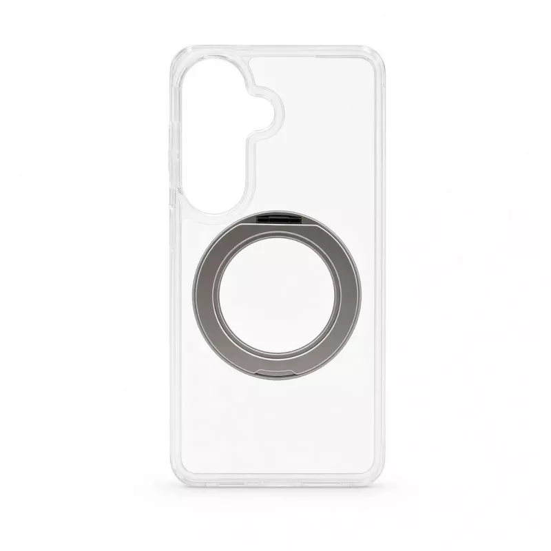Evelatus Samsung Galaxy S26 Hybrid-Hülle mit MagSafe PC+TPU 360 Metall-Ständer Transparent