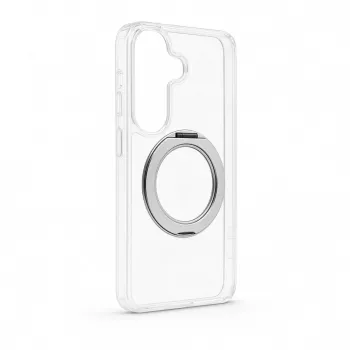 Evelatus Samsung Galaxy S26 Hybrid-Hülle mit MagSafe PC+TPU 360 Metall-Ständer Transparent
