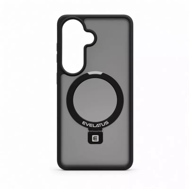 Evelatus Samsung Galaxy S26 Shield-Hülle mit MagSafe & Stand, matter Ring, Schwarz
