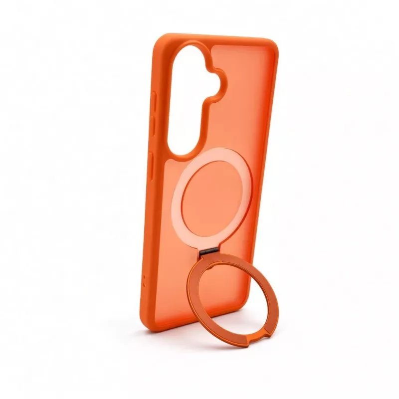 Evelatus Samsung Galaxy S26 Shield Case mit MagSafe & Ständer Matt Ring Orange