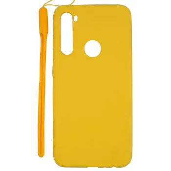 Evelatus Soft Touch Silikonhülle mit Handschlaufe für Xiaomi Redmi Note 8 / Redmi Note 8 2021 - Gelb