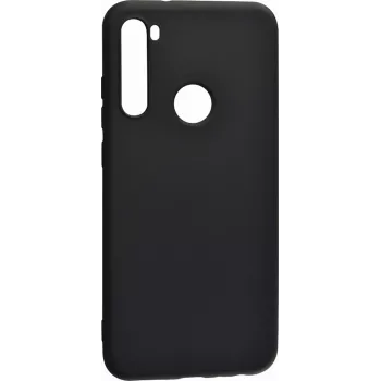 Evelatus Soft Touch Silikonhülle mit Trageband für Xiaomi Redmi Note 8 / Redmi Note 8 2021 - Schwarz