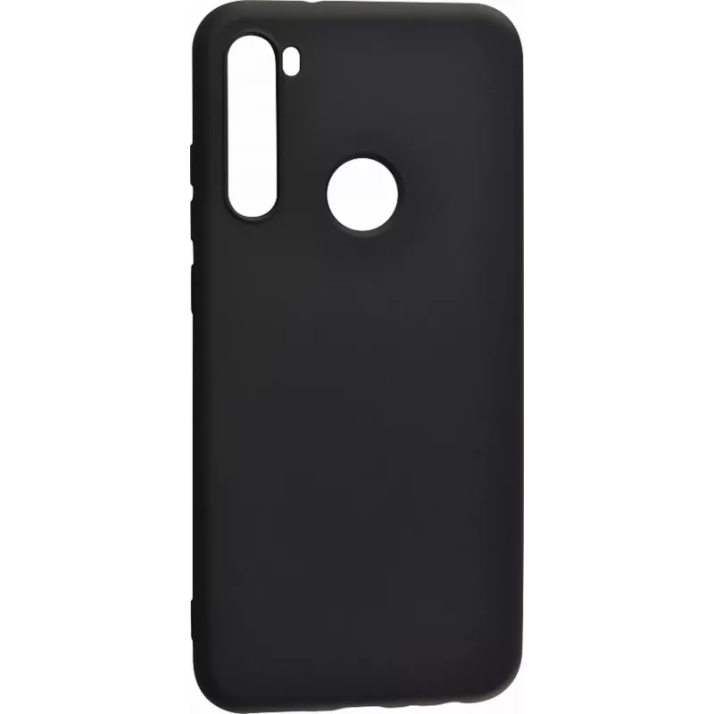 Evelatus Soft Touch Silikonhülle mit Trageband für Xiaomi Redmi Note 8 / Redmi Note 8 2021 - Schwarz
