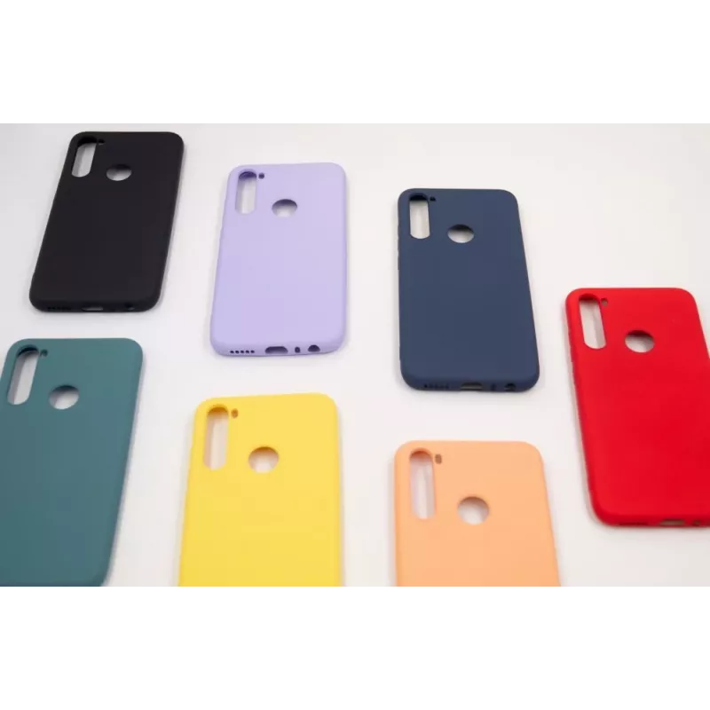 Evelatus Soft Touch Silikonhülle mit Band für Xiaomi Redmi Note 8 / Redmi Note 8 2021 - Rot