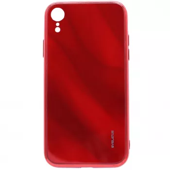 EVELATUS Water Ripple Full Color Electroplating Tempered Glass Case for Apple iPhone XR - Red