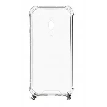 Evelatus Xiaomi Redmi 8 Silikon Transparent mit Halskette TPU Band Silber