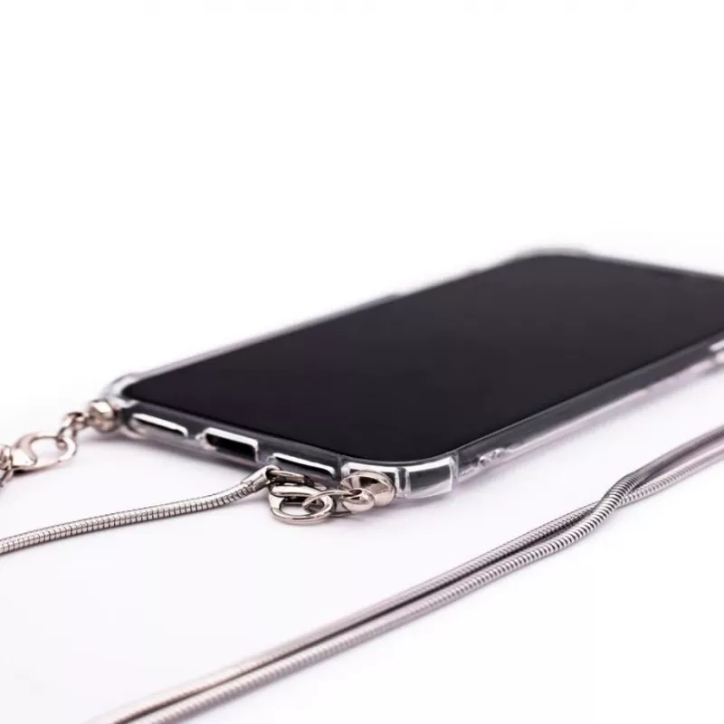 Evelatus Xiaomi Redmi Note 7 / Note 7 Pro Silikon Transparente Hülle mit Halsband TPU Band Space Gray