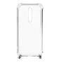 Evelatus Xiaomi Redmi Note 8 Pro Silikon Transparente Hülle mit Halskette TPU Band Silber