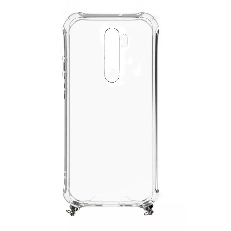 Evelatus Xiaomi Redmi Note 8 Pro Silicone Transparent with Necklace TPU Strap Gold