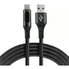 everActive CBB-1CBL USB-A auf USB-C geflochtenes Kabel mit LCD-Leistungsanzeige, 1m, 3A, Schwarz