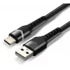 everActive CBB-1CBR USB-A auf USB-C RGB-LED geflochtenes Kabel 1m 3A Schwarz