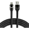 everActive CBB-1CBR USB-A auf USB-C RGB-LED geflochtenes Kabel 1m 3A Schwarz