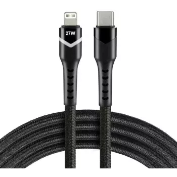 everActive CBB-1CIR USB-C auf Lightning RGB LED Kabel 1m 27W PD Schwarz