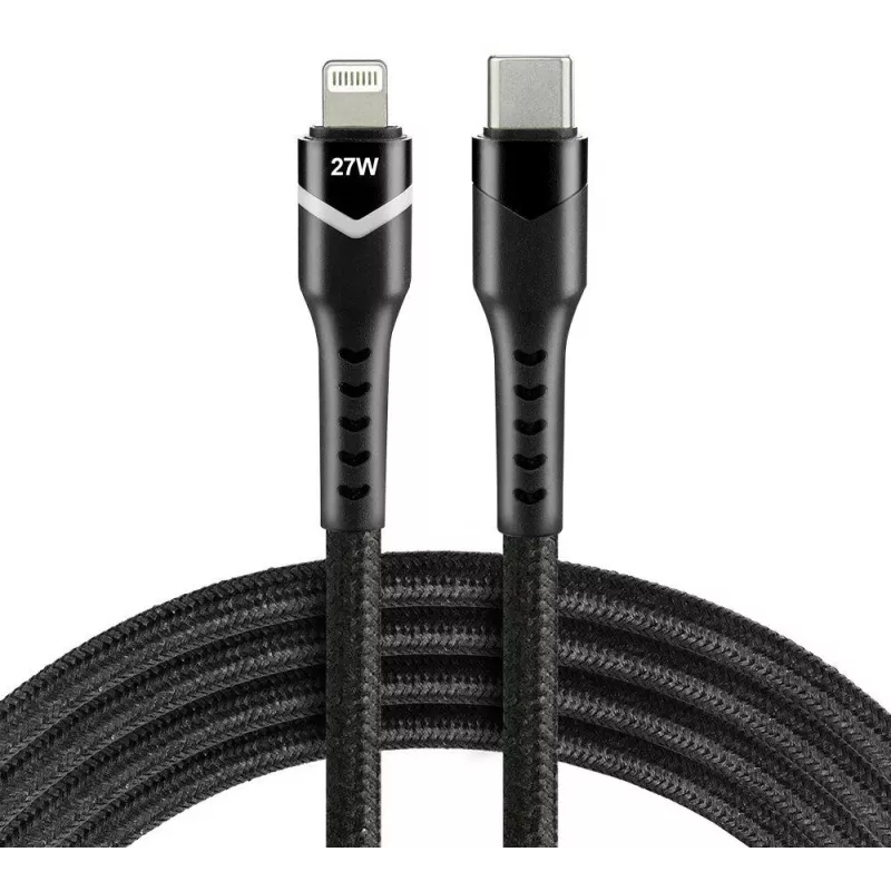 everActive CBB-1CIR USB-C auf Lightning RGB LED Kabel 1m 27W PD Schwarz