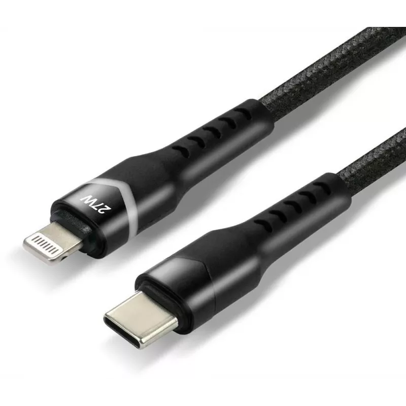 everActive CBB-1CIR USB-C auf Lightning RGB LED Kabel 1m 27W PD Schwarz